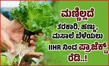 ಮಣ್ಣಿಲ್ಲದೆ ತರಕಾರಿ, ಹಣ್ಣು, ಮಸಾಲೆ ಬೆಳೆಯಲು IIHR ನಿಂದ ಪ್ರಾಜೆಕ್ಟ್‌ ರೆಡಿ..!