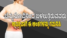 ಬೆನ್ನುನೋವಿನಿಂದ ಬಳಲುತ್ತಿರುವವರು ಅವಶ್ಯವಾಗಿ ಈ ಅಂಶಗಳನ್ನು ಗಮನಿಸಿ