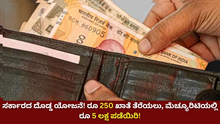 ಸರ್ಕಾರದ ದೊಡ್ಡ ಯೋಜನೆ: ರೂ 250 ರಿಂದ ಖಾತೆ ತೆರೆಯಿರಿ, ಮೆಚ್ಯೂರಿಟಿಯಲ್ಲಿ ರೂ 5 ಲಕ್ಷ ಪಡೆಯಿರಿ!