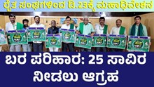 ಬರ ಪರಿಹಾರ: 25 ಸಾವಿರ ನೀಡಲು ಆಗ್ರಹ, ಡಿ.23ಕ್ಕೆ ಮಹಾಧಿವೇಶನ  ಬರ ಪರಿಹಾರ: 25 ಸಾವಿರ ನೀಡಲು ಆಗ್ರಹ, ಡಿ.23ಕ್ಕೆ ಮಹಾಧಿವೇಶನ
